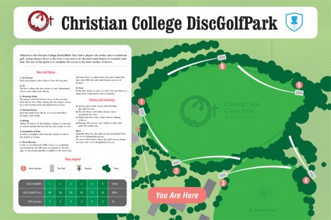Christian College DiscGolfPark Infoboard image